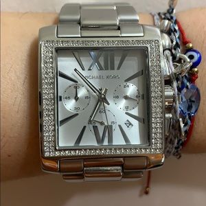 Michael Kors Square Face, Silver watch